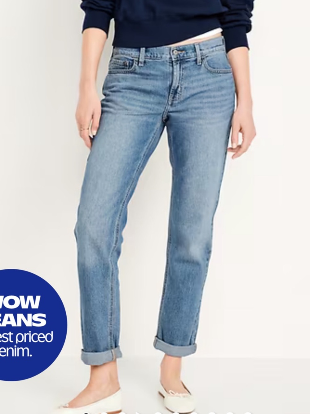 Old Navy Women's Light Wash Straight-Leg Jeans wow boyfriend jeans